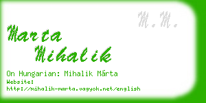 marta mihalik business card